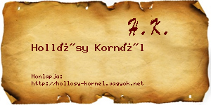 Hollósy Kornél névjegykártya