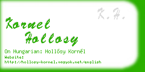 kornel hollosy business card