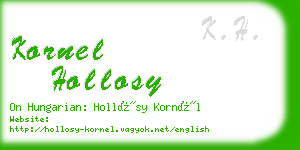 kornel hollosy business card